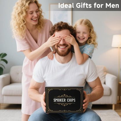 12 Flavor Cocktail Smoker Wood Chips Gift Set for Men - Cinnamon, Cloves, Orange Peel, Cardamom, Rose, Ginger, Pear, Peach, Cherry, Apple, Oak, Walnut for Whiskey/Bourbon/Drinks Smoke Gun